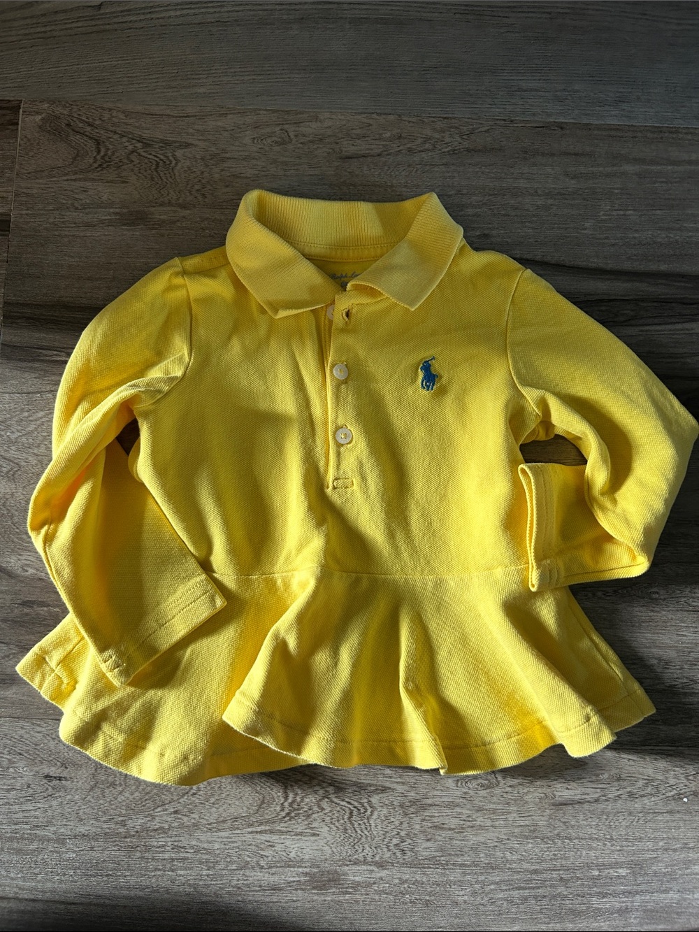 Ralph Lauren Kids Yellow Long-Sleeve Peplum Polo